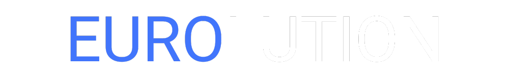 Eurolution logo - Blue and dark blue gradient paper bird